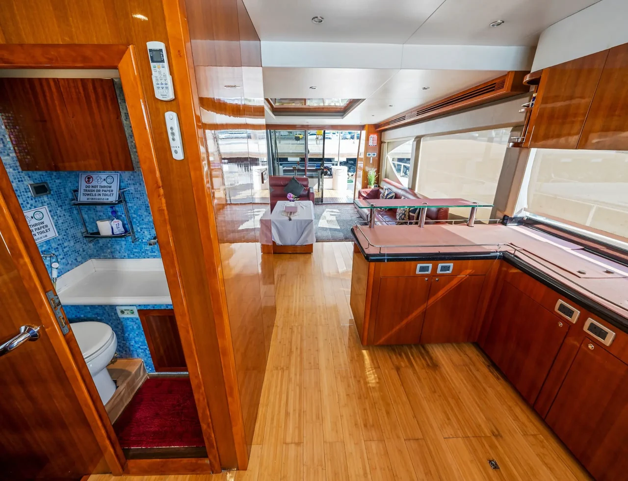 Galley and interior passage aboard Big Daddy 90