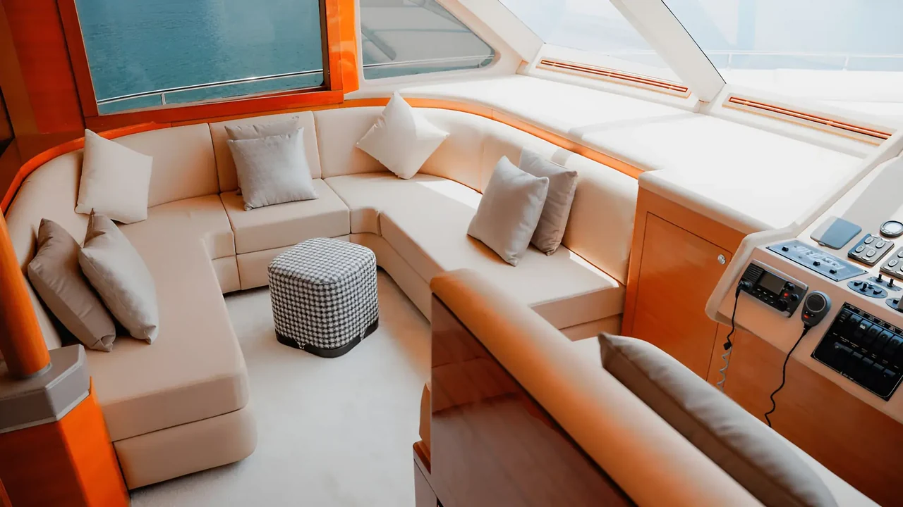 Seating beside the helm on Xclusive 36