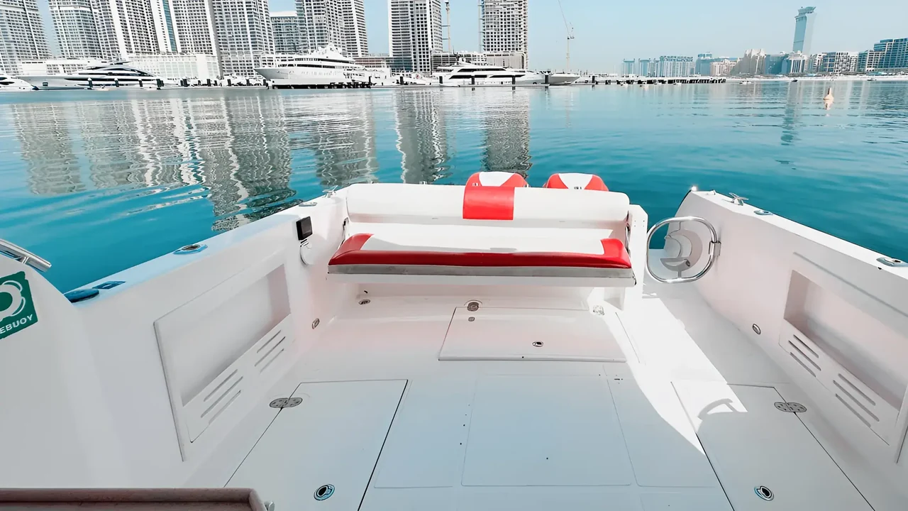 Open cockpit seating aboard Xclusive 13