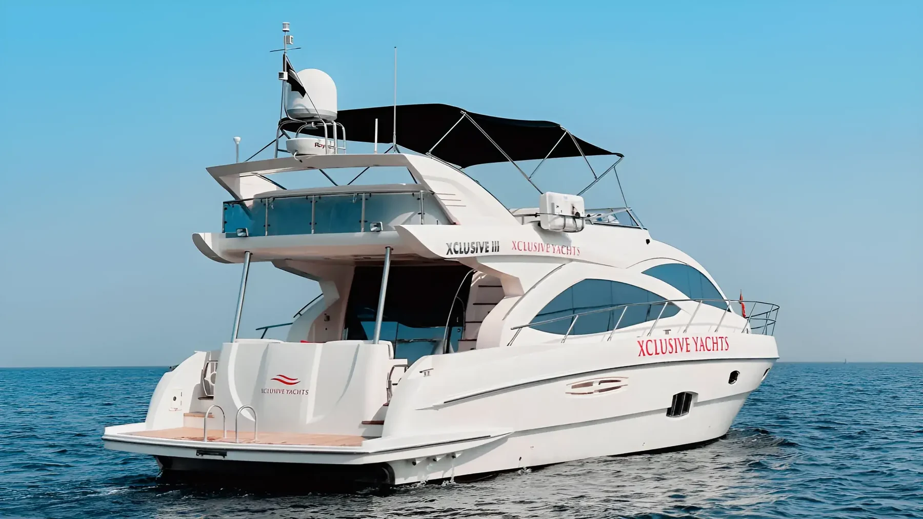 Stern and flybridge of Xclusive 3